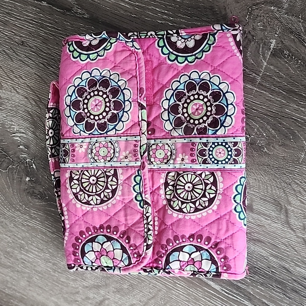 Vera Bradley Pink and White Quilted Cosmetic Bag